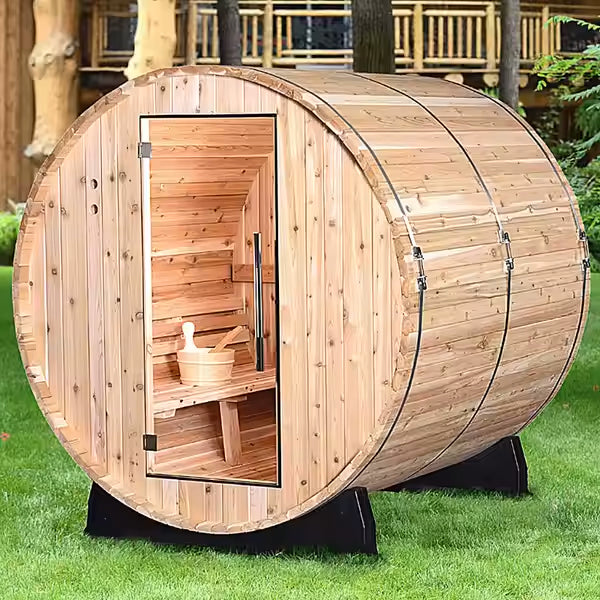 Outdoor Barrel Sauna – Spruce/White Pine Wood Sauna Room