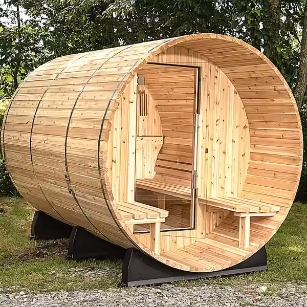 Outdoor Barrel Sauna – Spruce/White Pine Wood Sauna Room